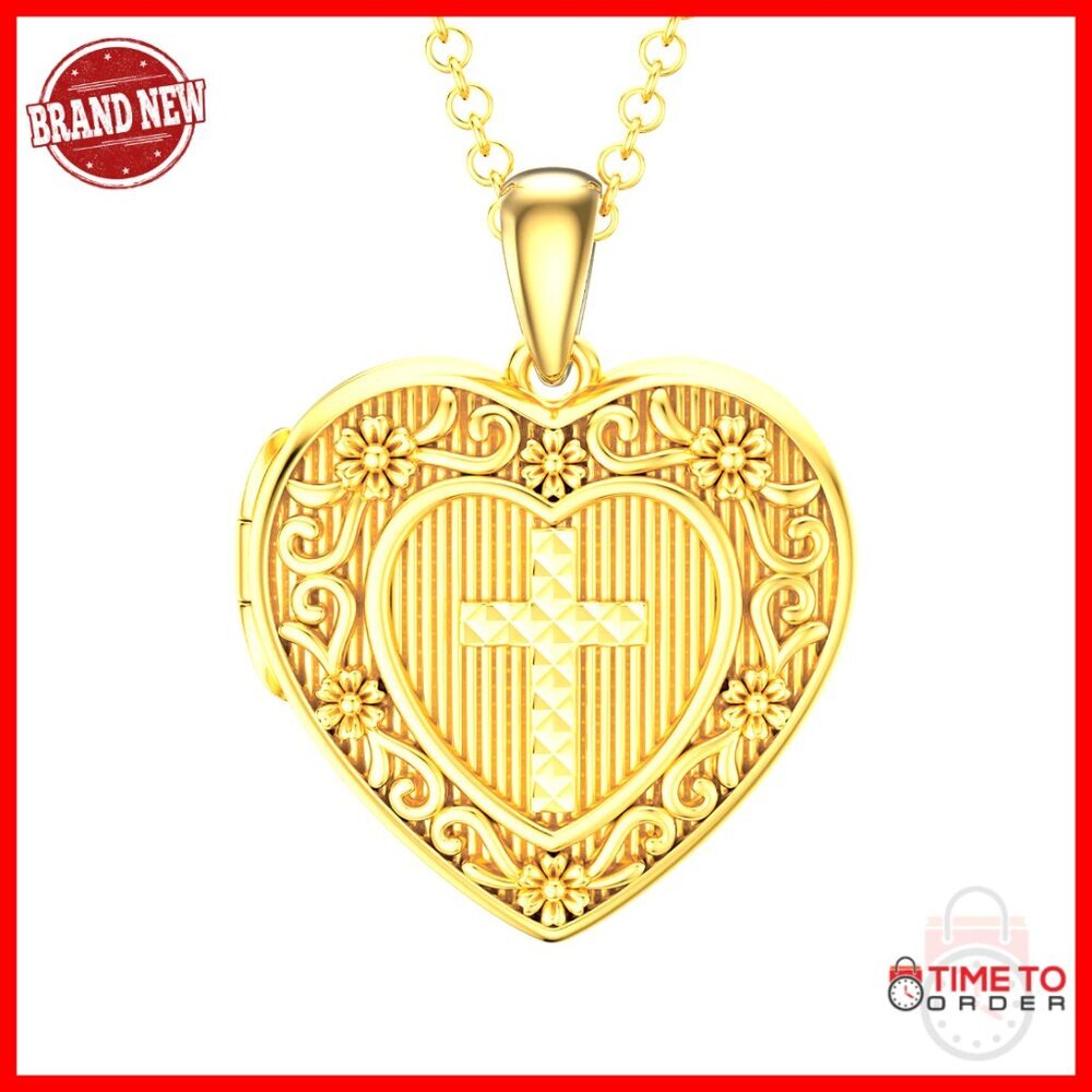 Sterling Silver Locket Necklace Personalized Engraving Photo Memorial Gift